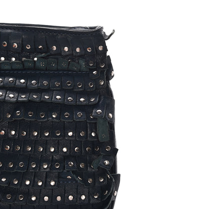 Jimmy Choo Lambskin Studded Fringe Zulu Clutch Turquoise 10 of 10
