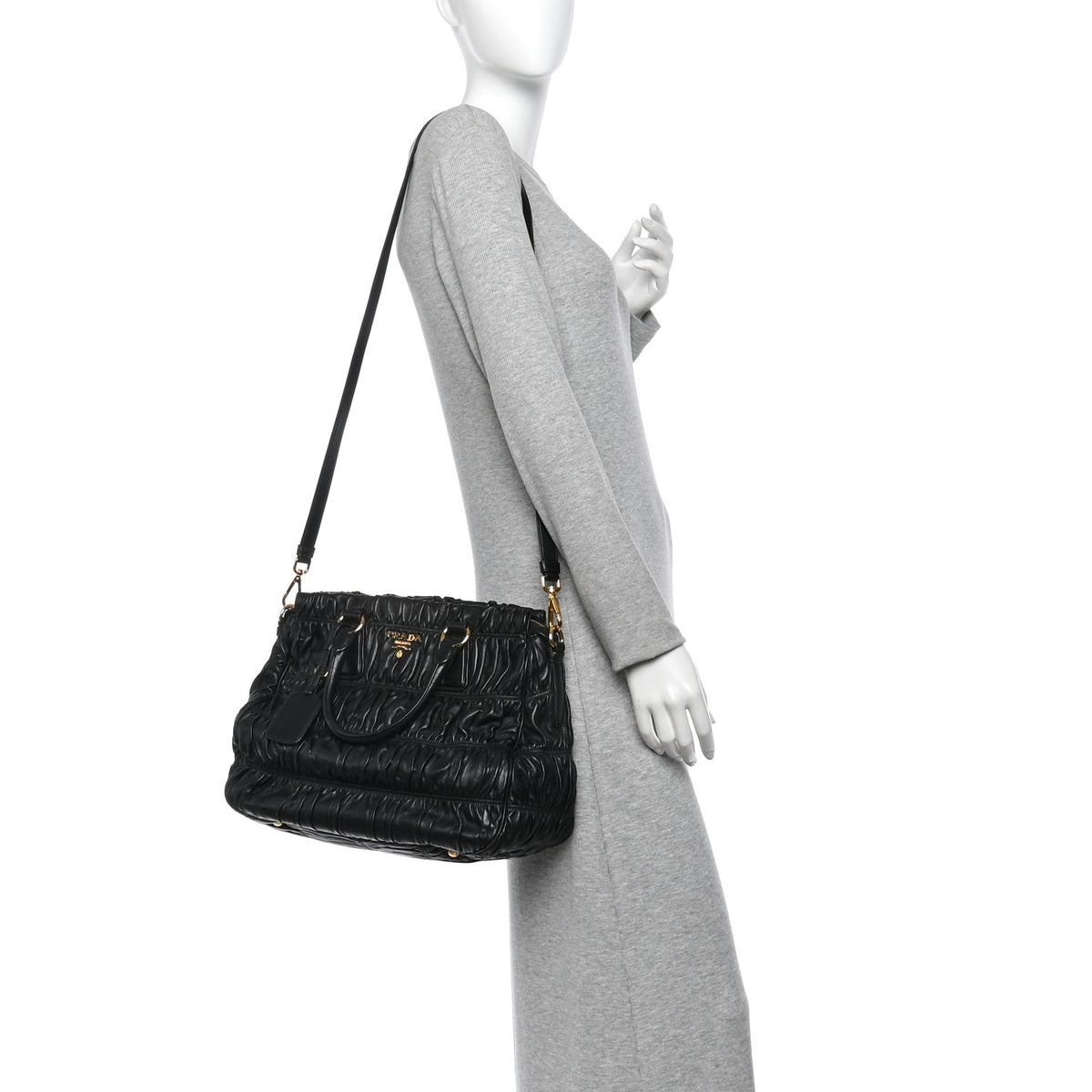 Nappa Gaufre Tote Black