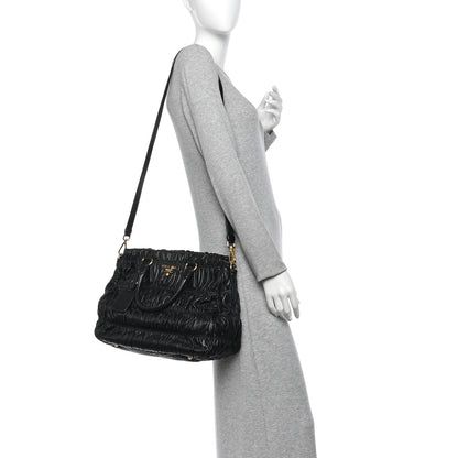 Prada Nappa Gaufre Tote Black 2 of 13