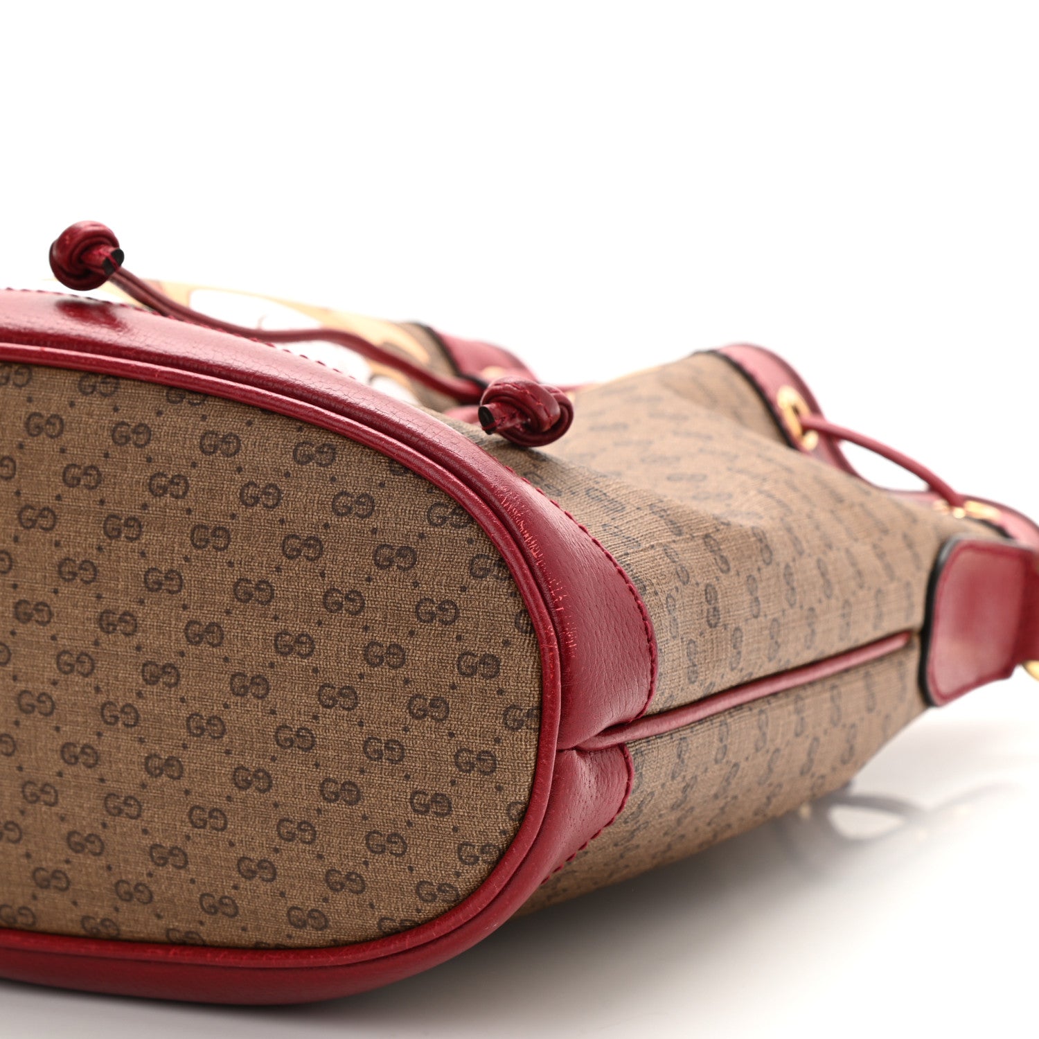 Gucci X DORAEMON Vintage GG Supreme Monogram Small Bucket Bag Beige Cherry Red 11 of 11