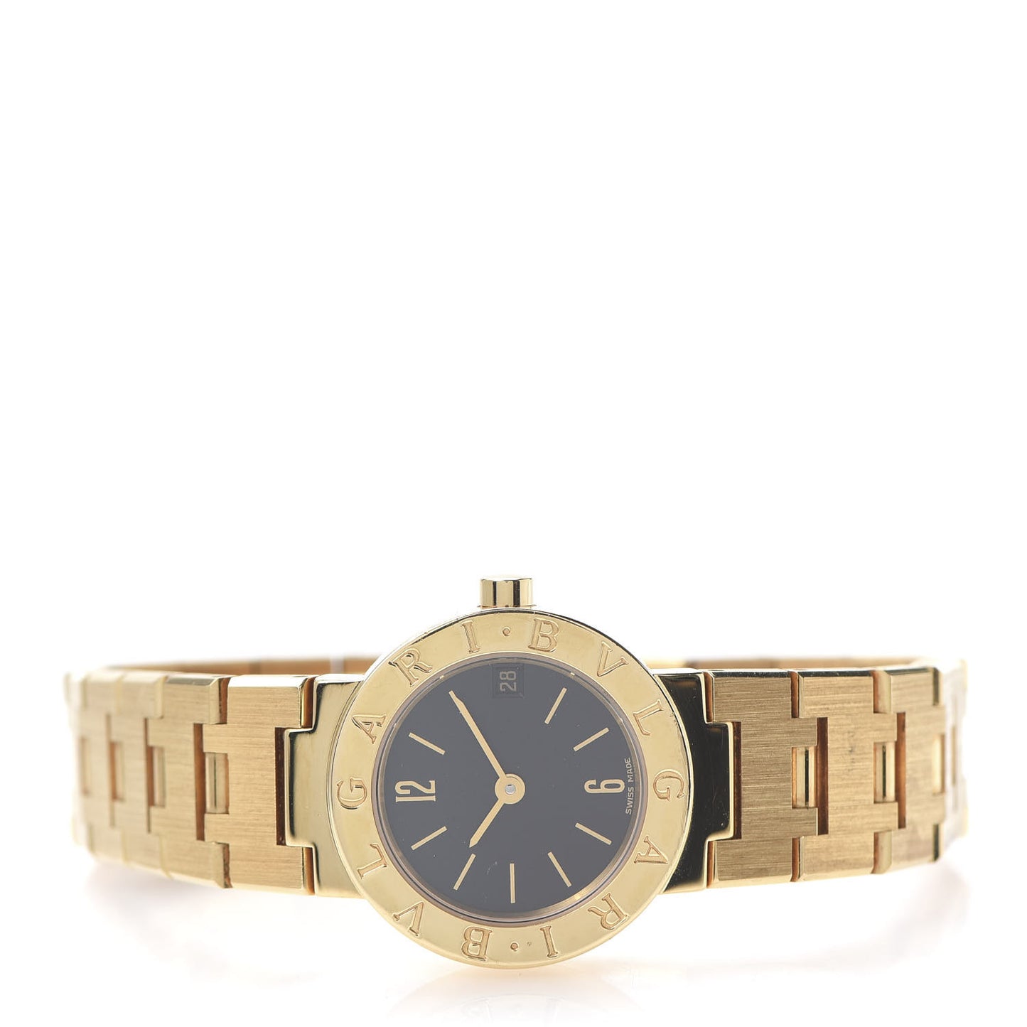 18K Yellow Gold 23mm Quartz Watch Black