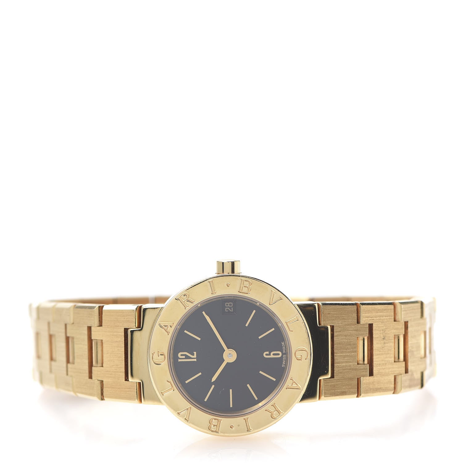 Bulgari 18K Yellow Gold 23mm Quartz Watch Black 3 of 7