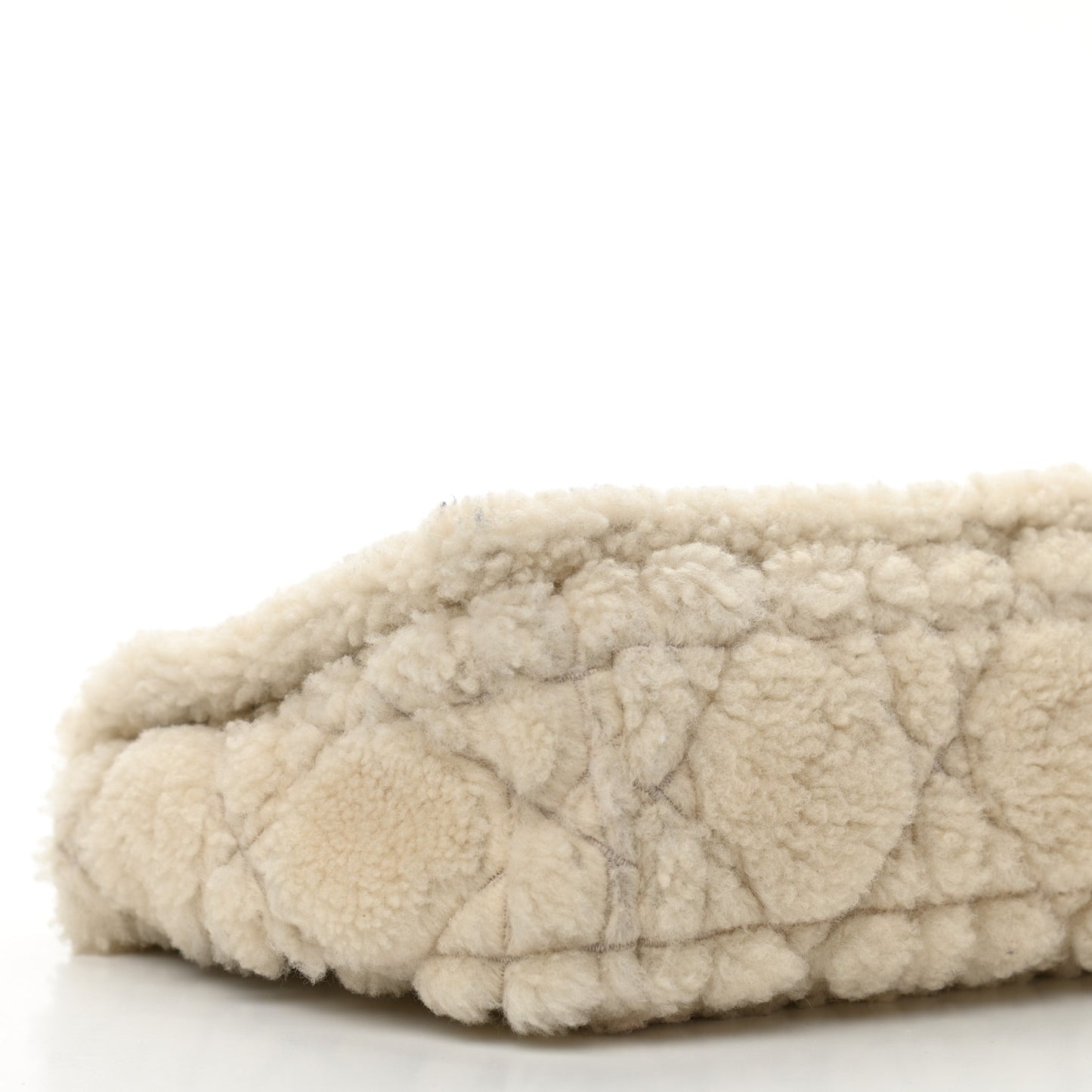 Shearling Cannage Medium Caro Bag Natural