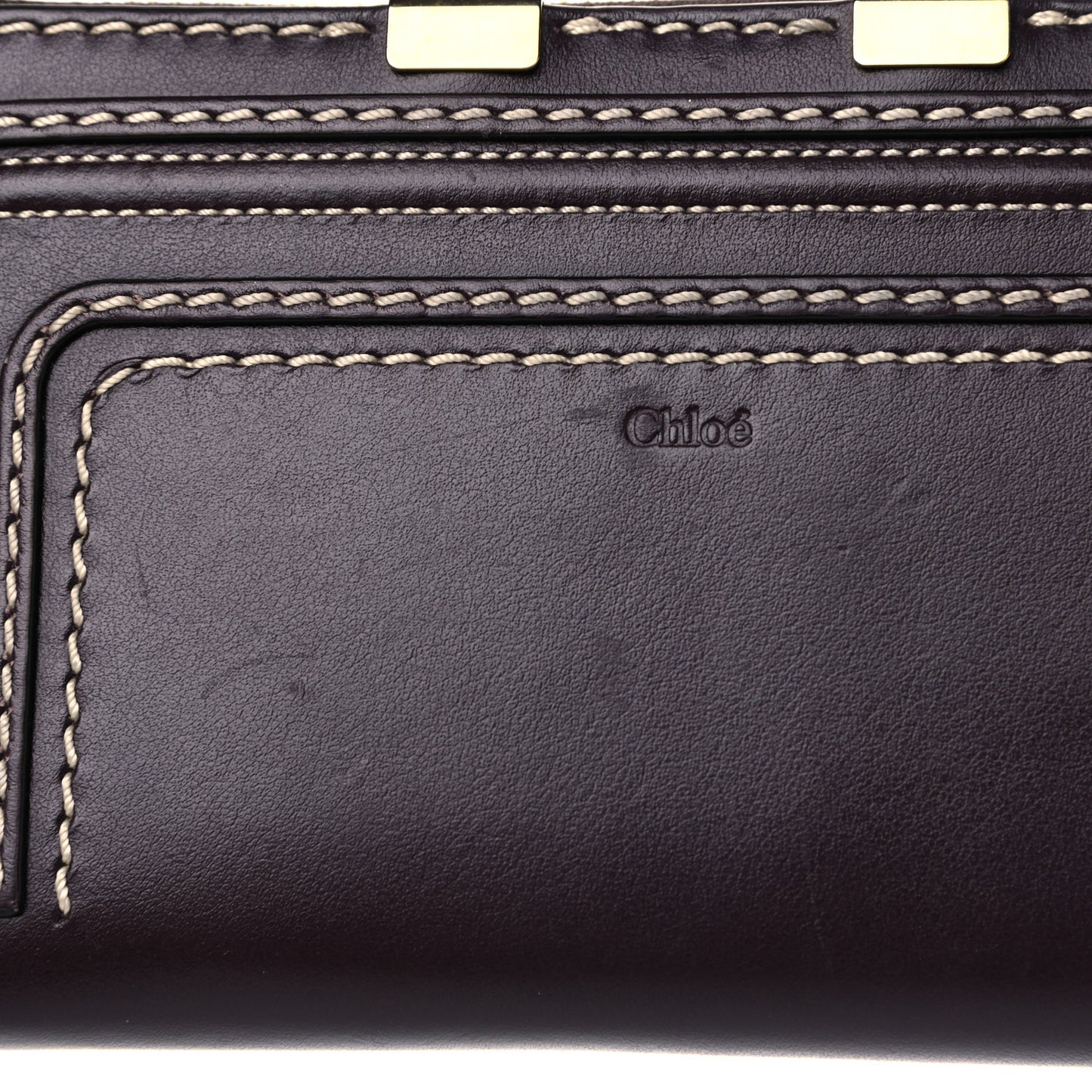 Calfskin Marcie Long Zip Around Wallet Black Raisin