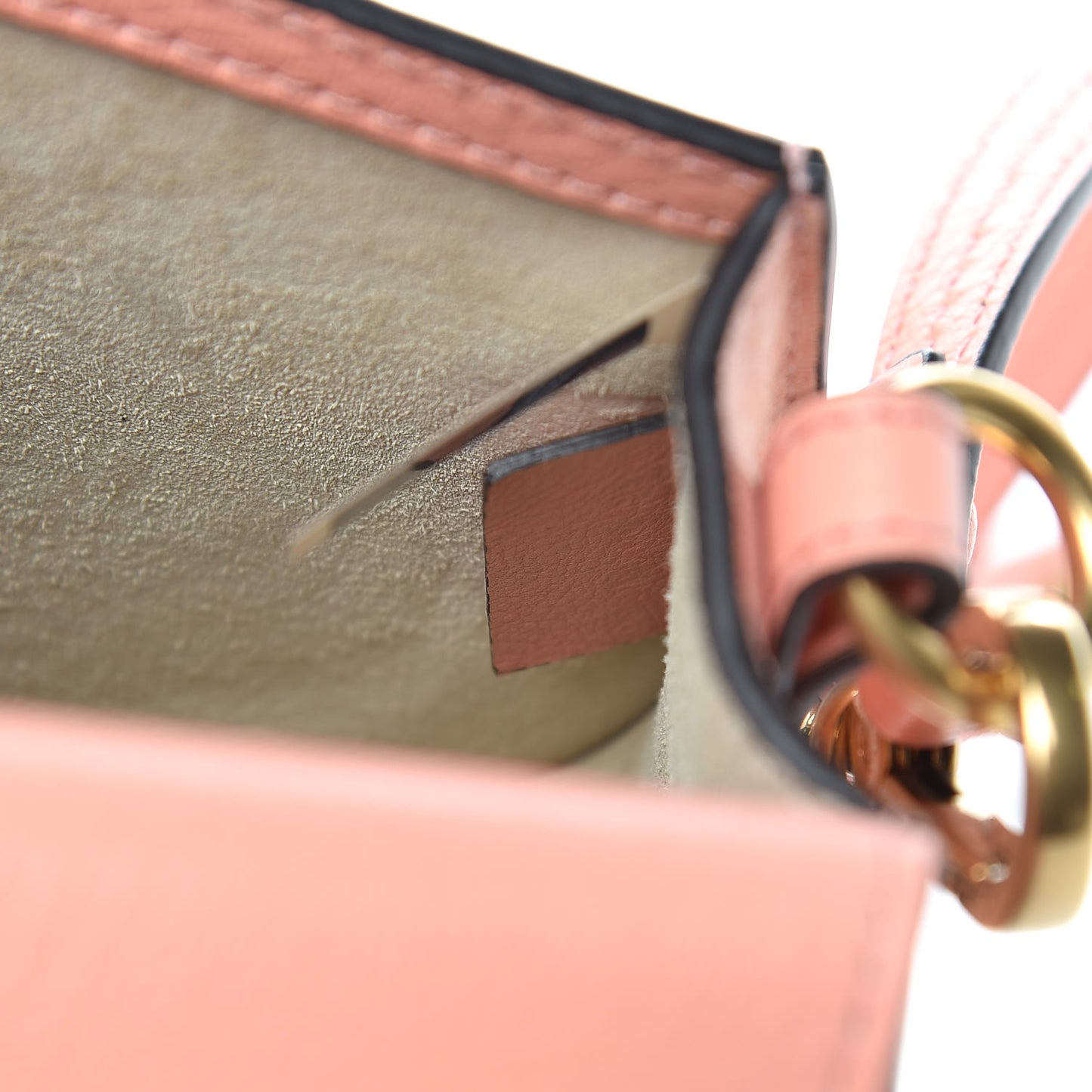 Calfskin Suede Small Nile Bracelet Bag Ideal Blush