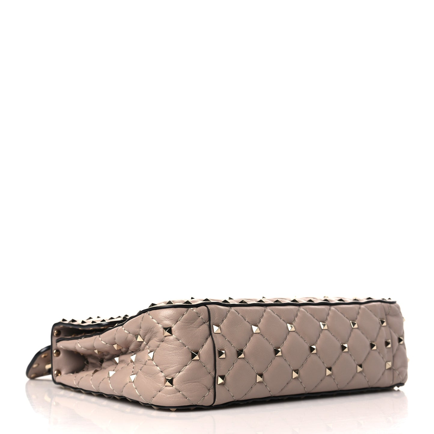 Nappa Medium Rockstud Spike Shoulder Bag Poudre