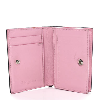 Christian Dior Lambskin Cannage Bi-Color Small Lady Dior Flap Card Holder Black Pink 5 of 11