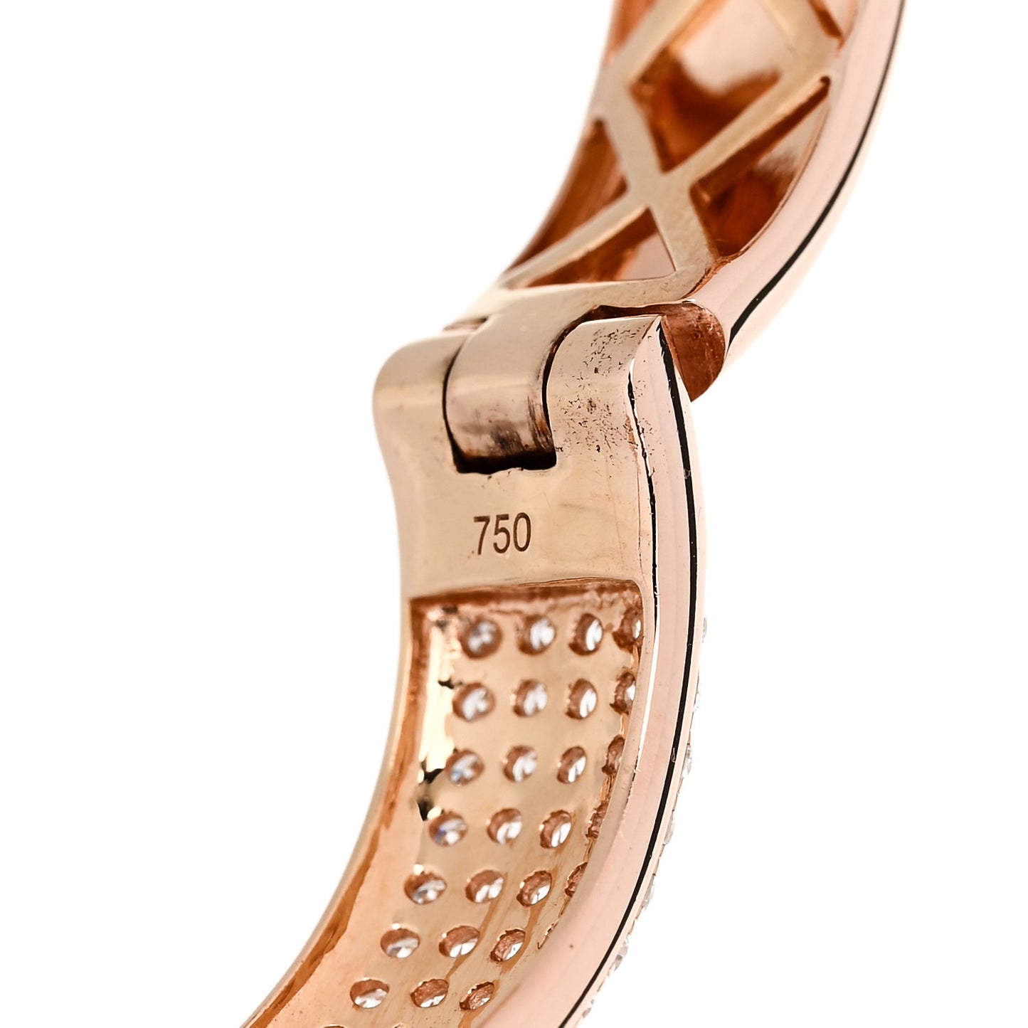 18K Rose Gold Diamond 2.25ctw Pave Hoop Earrings