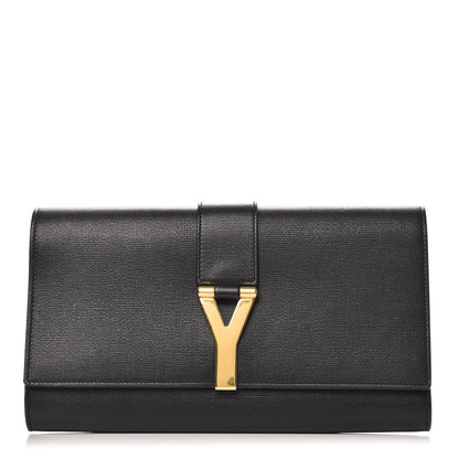 Saint Laurent Textured Calfskin Y Ligne Clutch Black 1 of 10