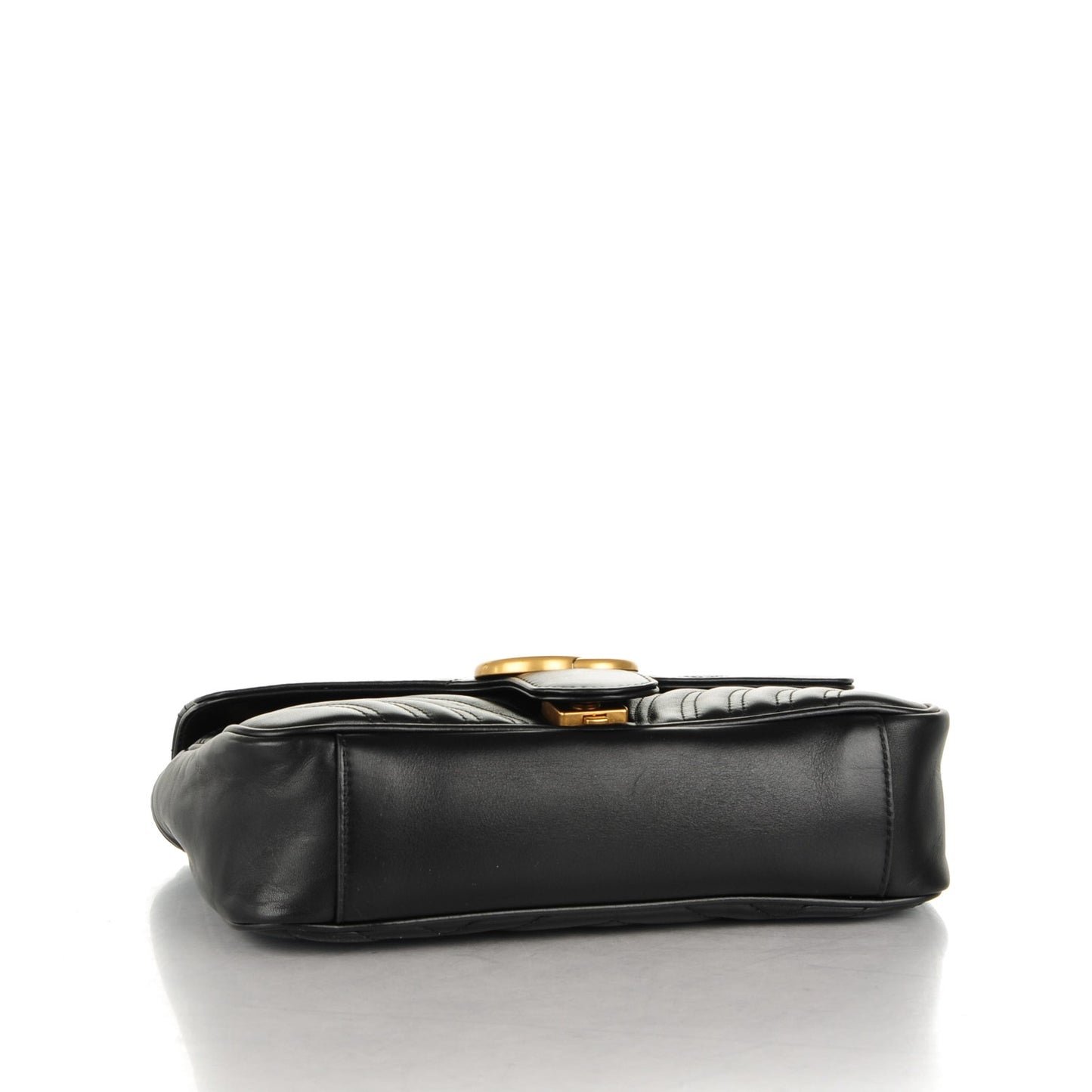 Calfskin Matelasse Small GG Marmont Shoulder Bag Black