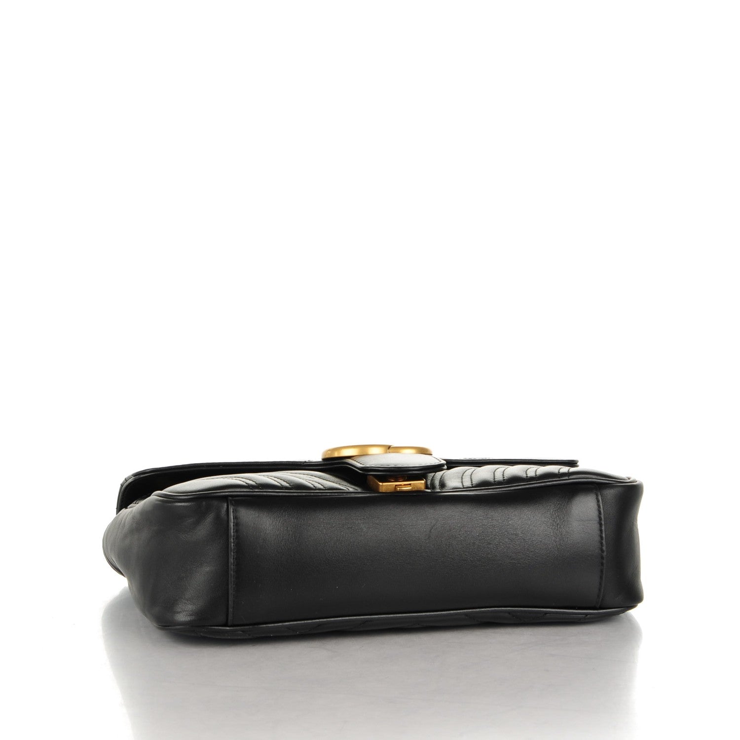 Gucci Calfskin Matelasse Small GG Marmont Shoulder Bag Black 4 of 7