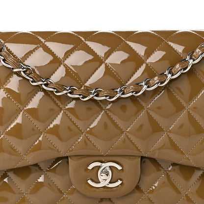 Chanel Patent Calfskin Quilted Jumbo Double Flap Grey 8 of 12