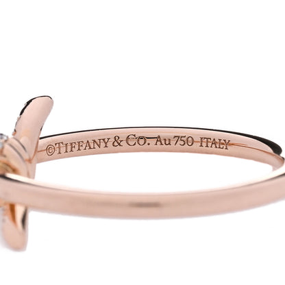 Tiffany 18K Rose Gold Diamond Small Knot Ring 52 6 4 of 4