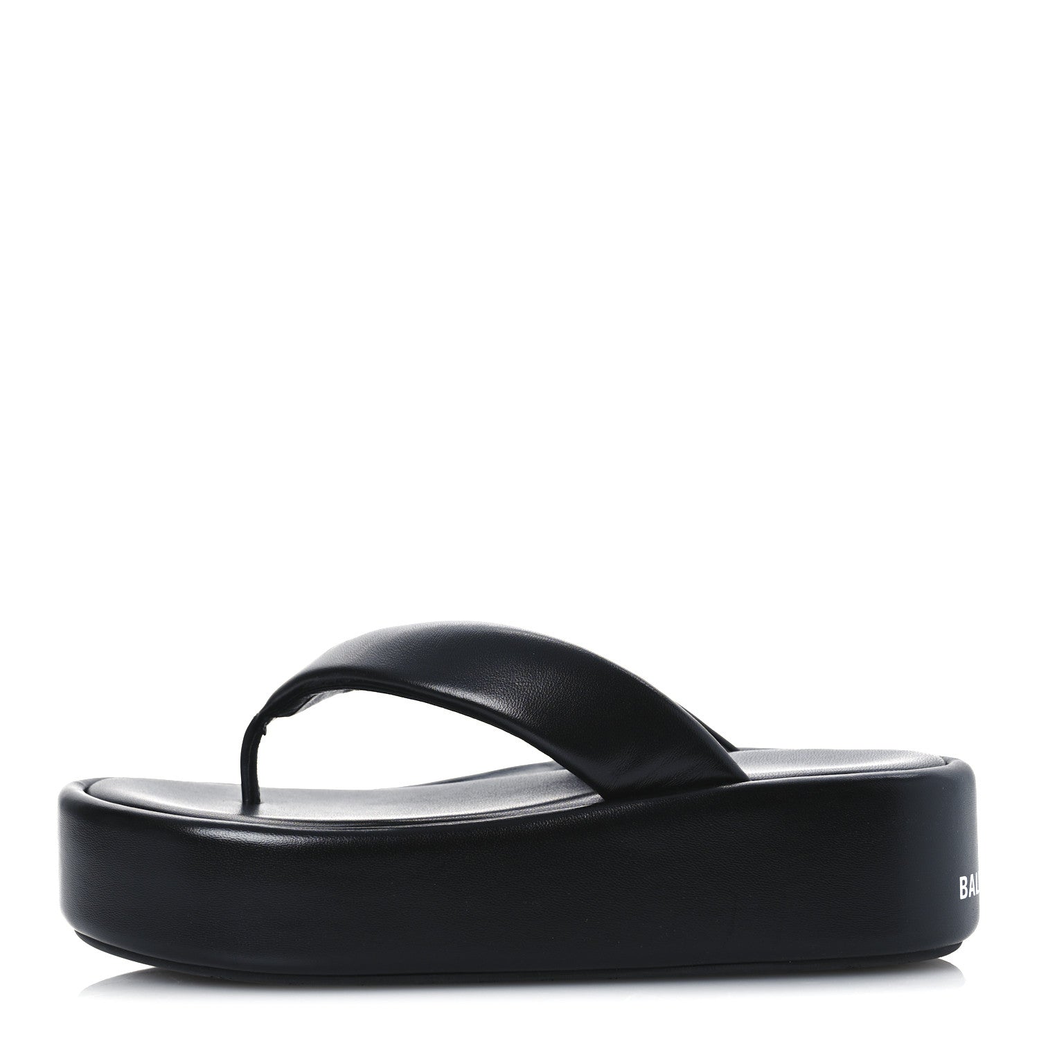 Balenciaga Smooth Nappa Logo Rise Thong Sandals 39 Black White 1 of 9