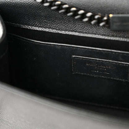 Saint Laurent Grain De Poudre Small Monogram Monochrome Kate Satchel Black 12 of 22