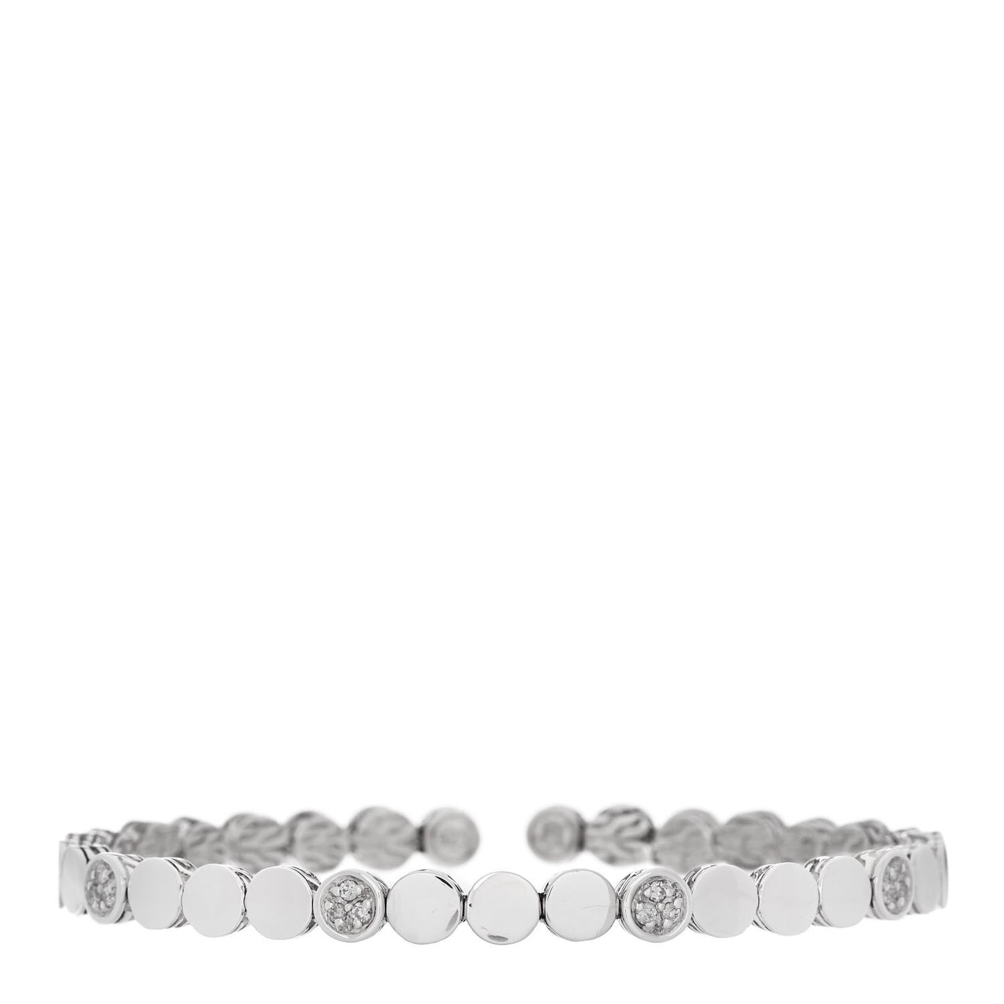 Sterling Silver Diamond Narrow Palu Dot Cuff Bracelet