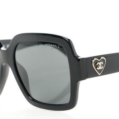 Chanel Acetate Square Heart Sunglasses 5479-A Black 7 of 8