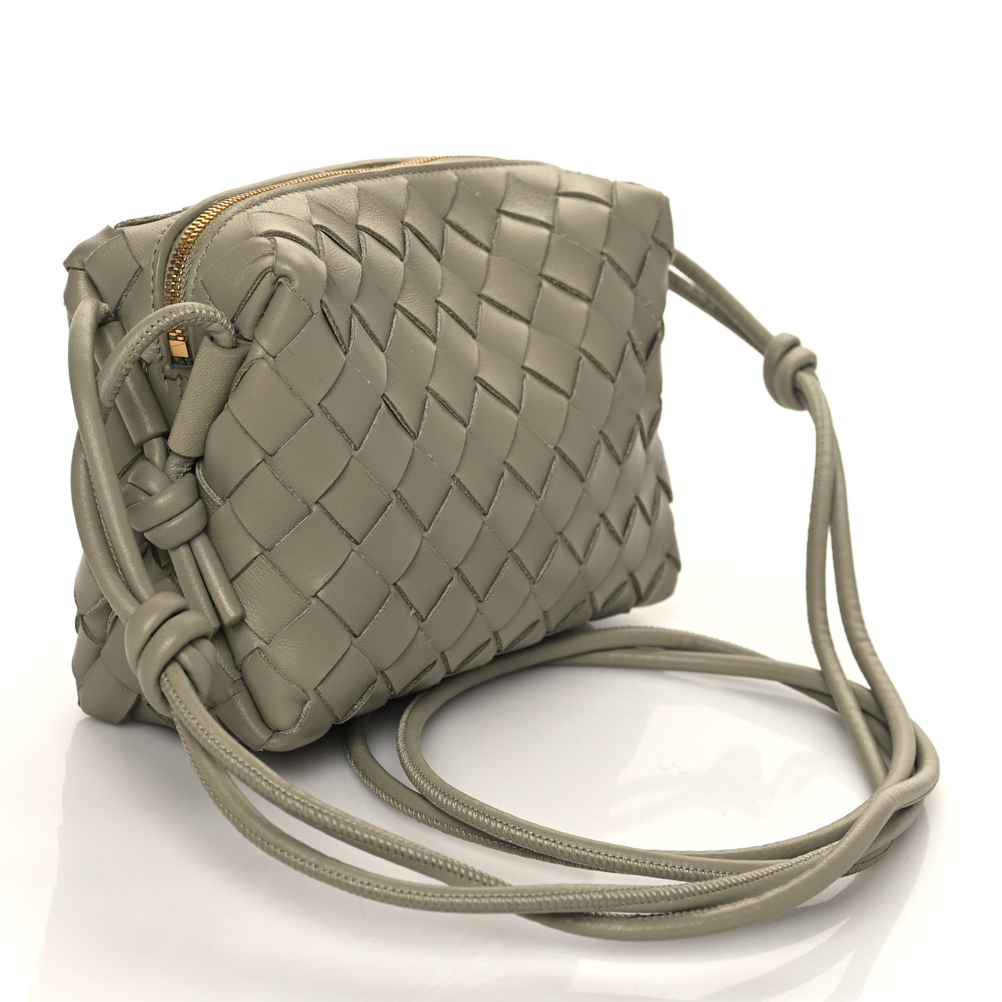 Nappa Intrecciato Mini Loop Camera Bag Travertine