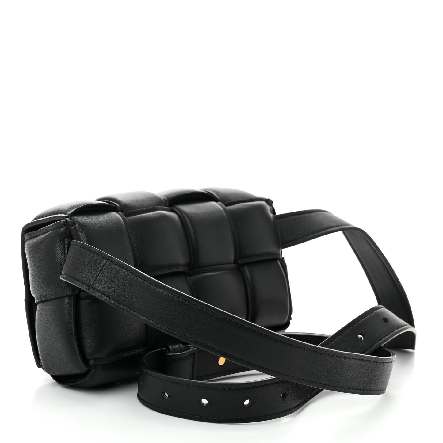 Nappa Maxi Intrecciato Padded The Belt Cassette Bag Black