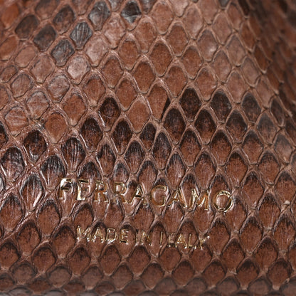Salvatore Ferragamo Snakeskin Small Dumpling Soft Bag Testa di Moro 6 of 9