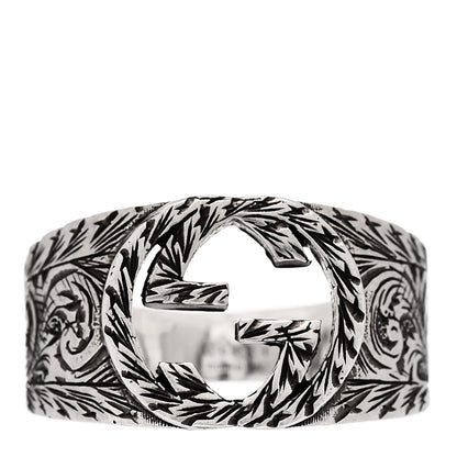 Gucci Sterling Silver Interlocking GG Signet Ring 63 10.5 1 of 6