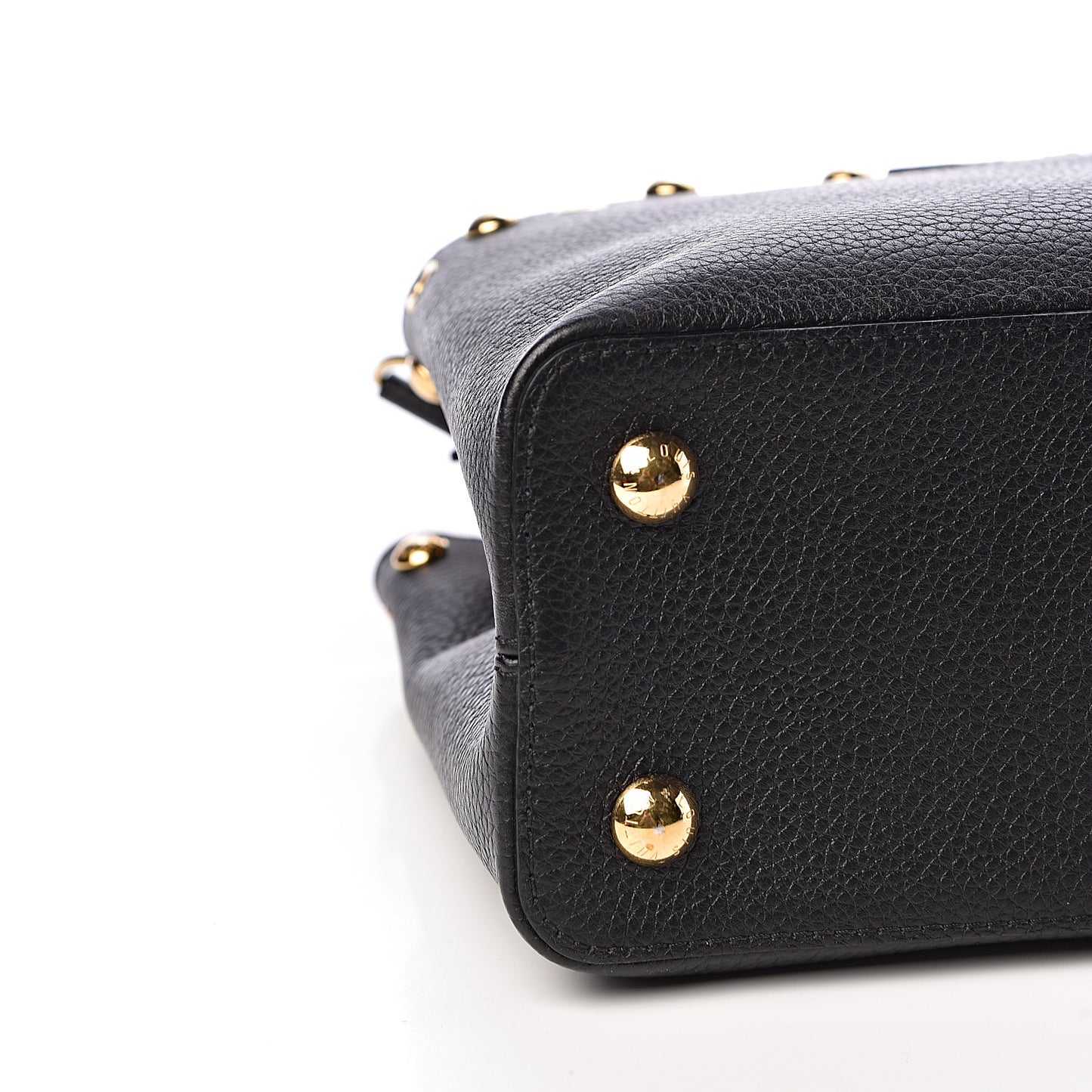 Taurillon Studded Capucines PM Black