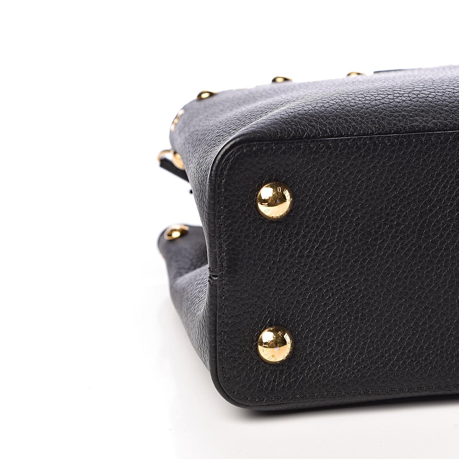 Louis Vuitton Taurillon Studded Capucines PM Black 9 of 11