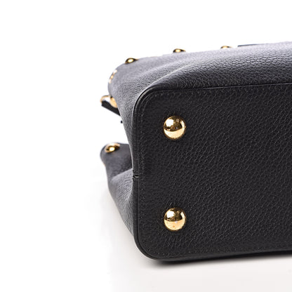 Louis Vuitton Taurillon Studded Capucines PM Black 9 of 11