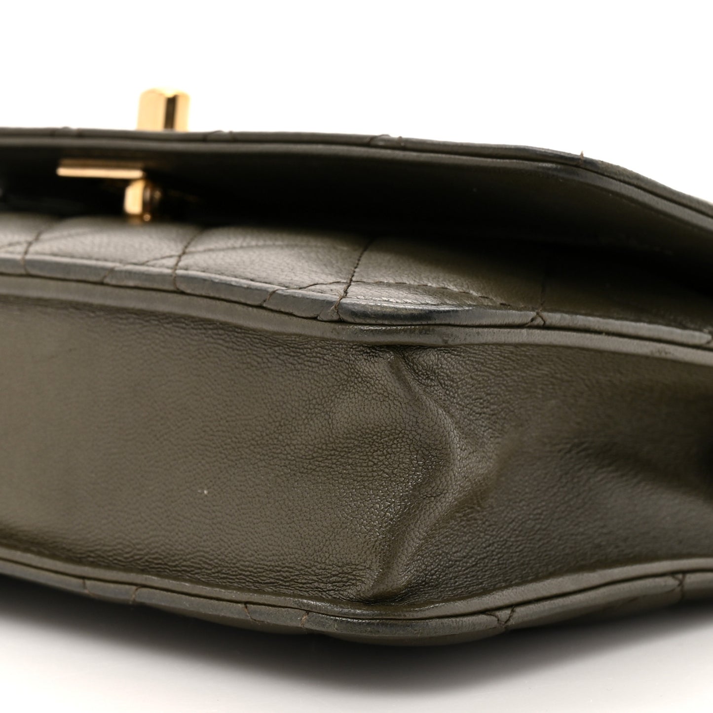 Lambskin Quilted Trendy CC Wallet On Chain WOC Green
