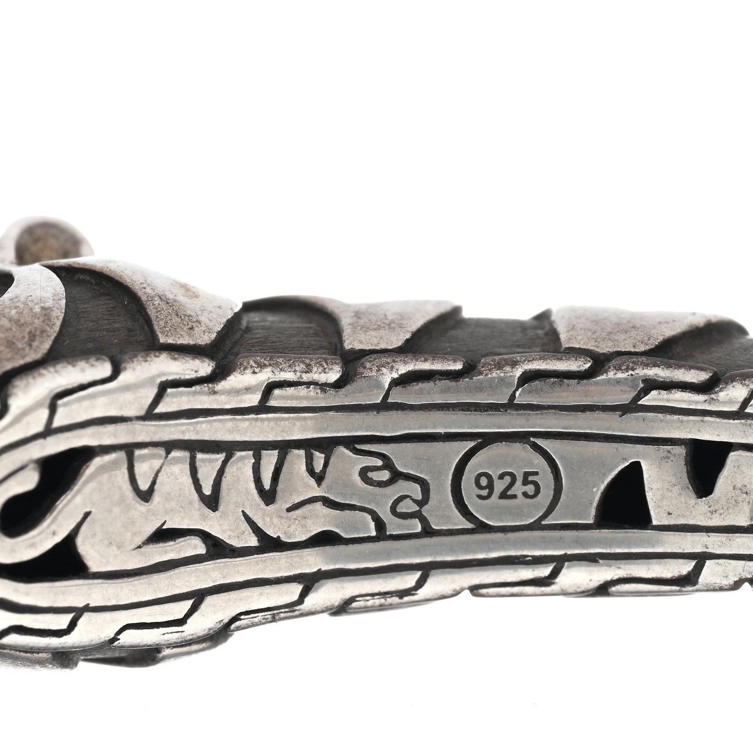 John Hardy Sterling Silver Blue Topaz Palu Macan Tiger Stripe hinged Cuff Bracelet 5 of 5