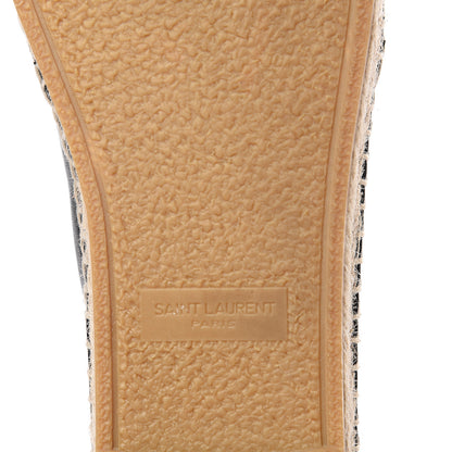 Saint Laurent Lambskin Monogram Espadrilles 39.5 Black 9 of 10