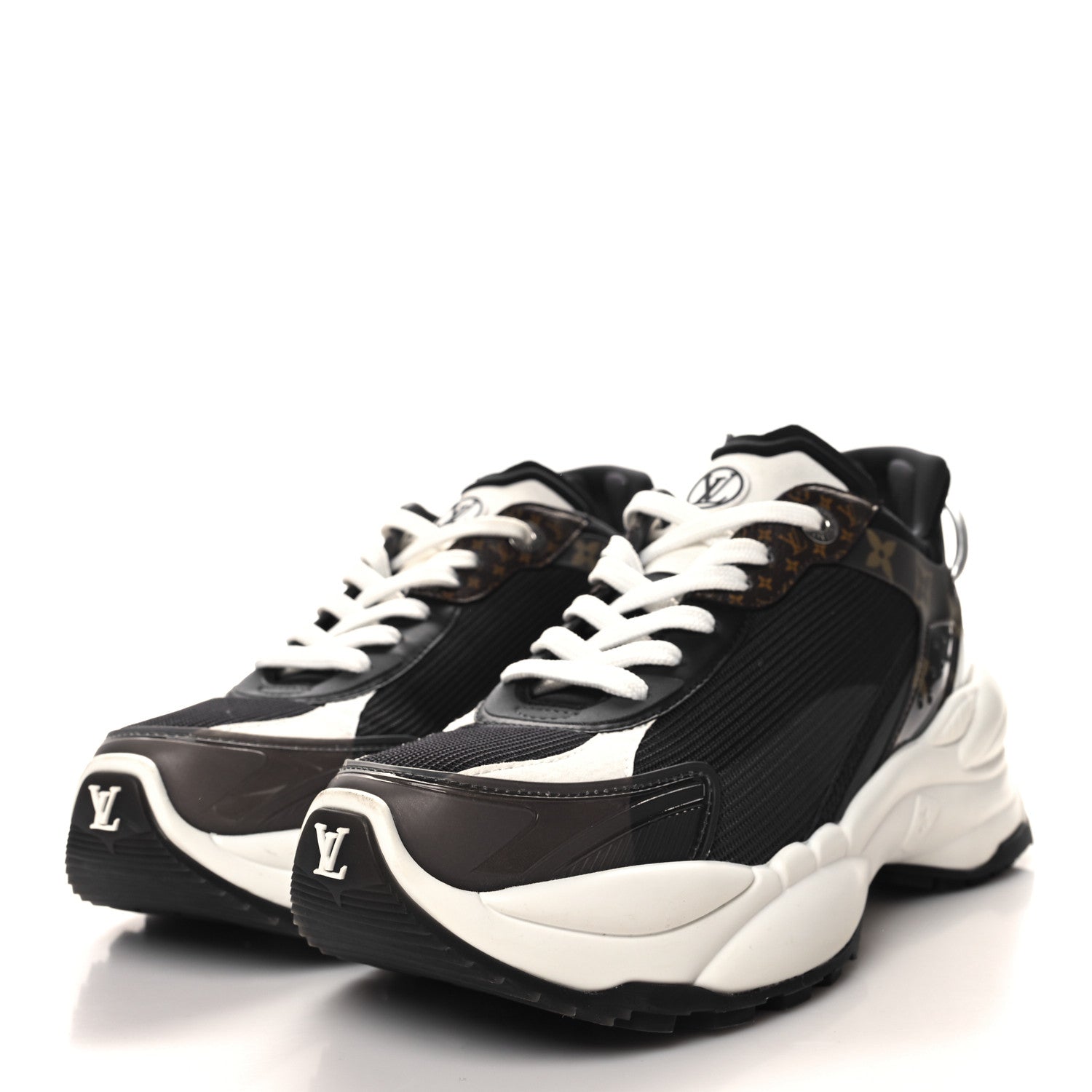 Louis Vuitton Monogram Calfskin Run 55 Sneakers 40 Black 3 of 9