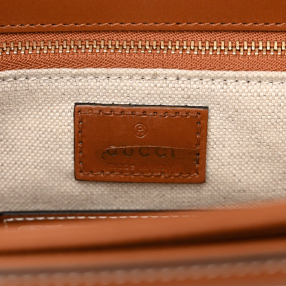 Gucci X DANS LE VERT Textured Dollar Calfskin Horsebit 1955 Shoulder Bag Dusty Azure Harness Brown Mystic White 7 of 13