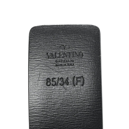Valentino Garavani Glossy Calfskin VLogo Reversible 30mm Belt 85 34 Saddle Brown Black 3 of 6