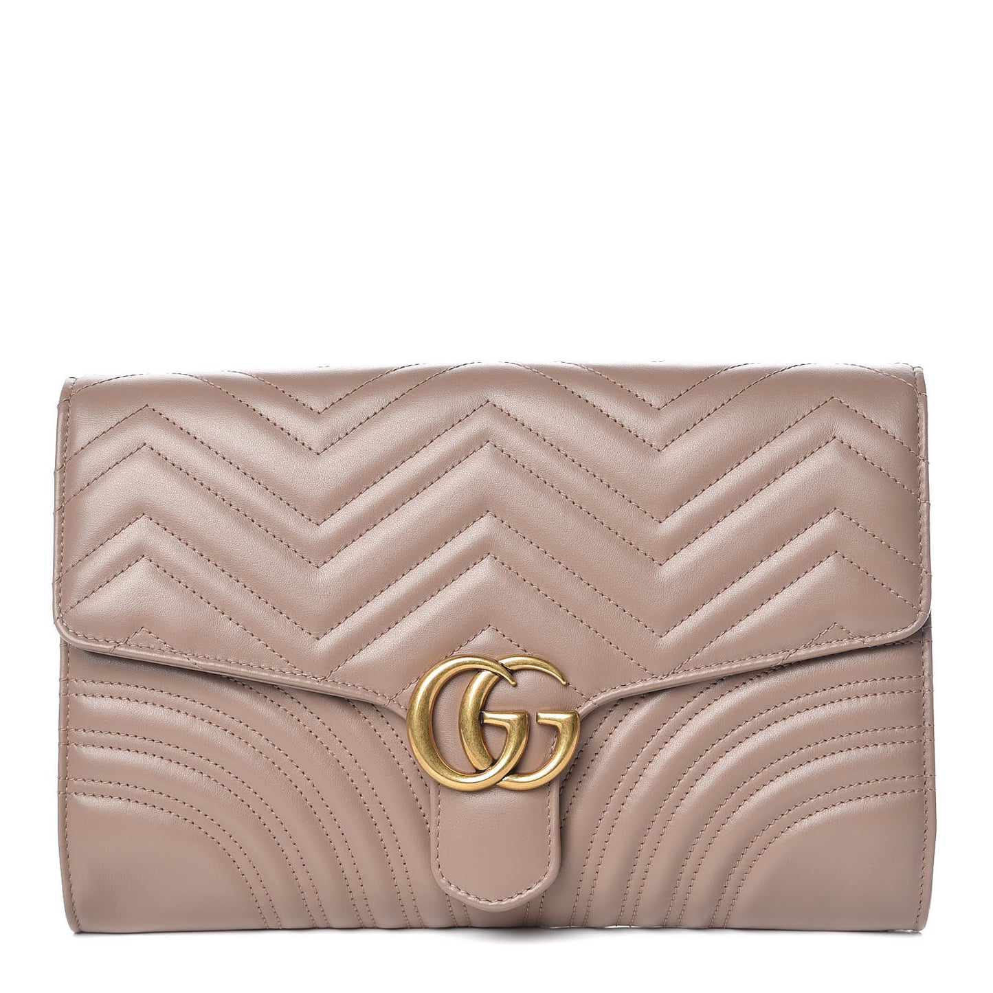 Calfskin Matelasse GG Marmont Clutch Porcelain Rose