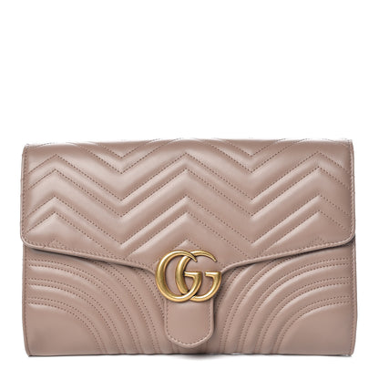 Gucci Calfskin Matelasse GG Marmont Clutch Porcelain Rose 1 of 9