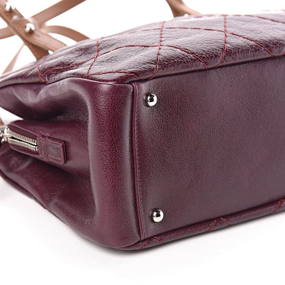Chanel Glazed Calfskin On the Road Zip Tote Plum 8 of 10