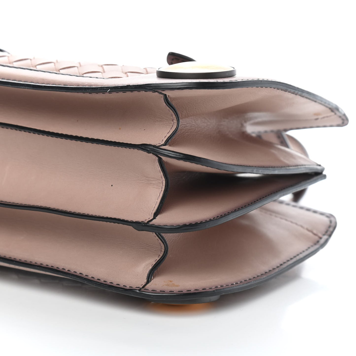 Nappa Intrecciato Double Handle Tote Brown Black
