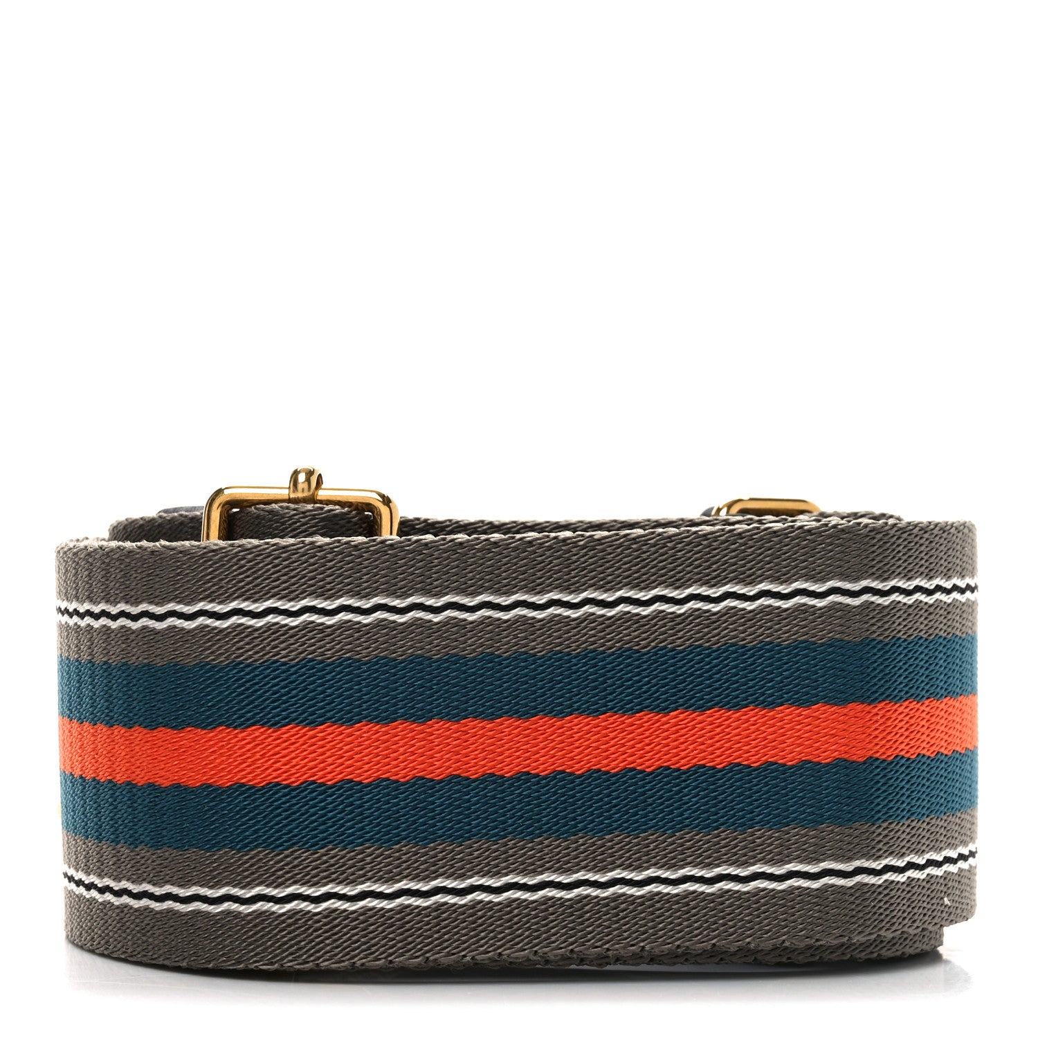 Prada Vitello Daino Striped Fabric Shoulder Strap 2 of 3