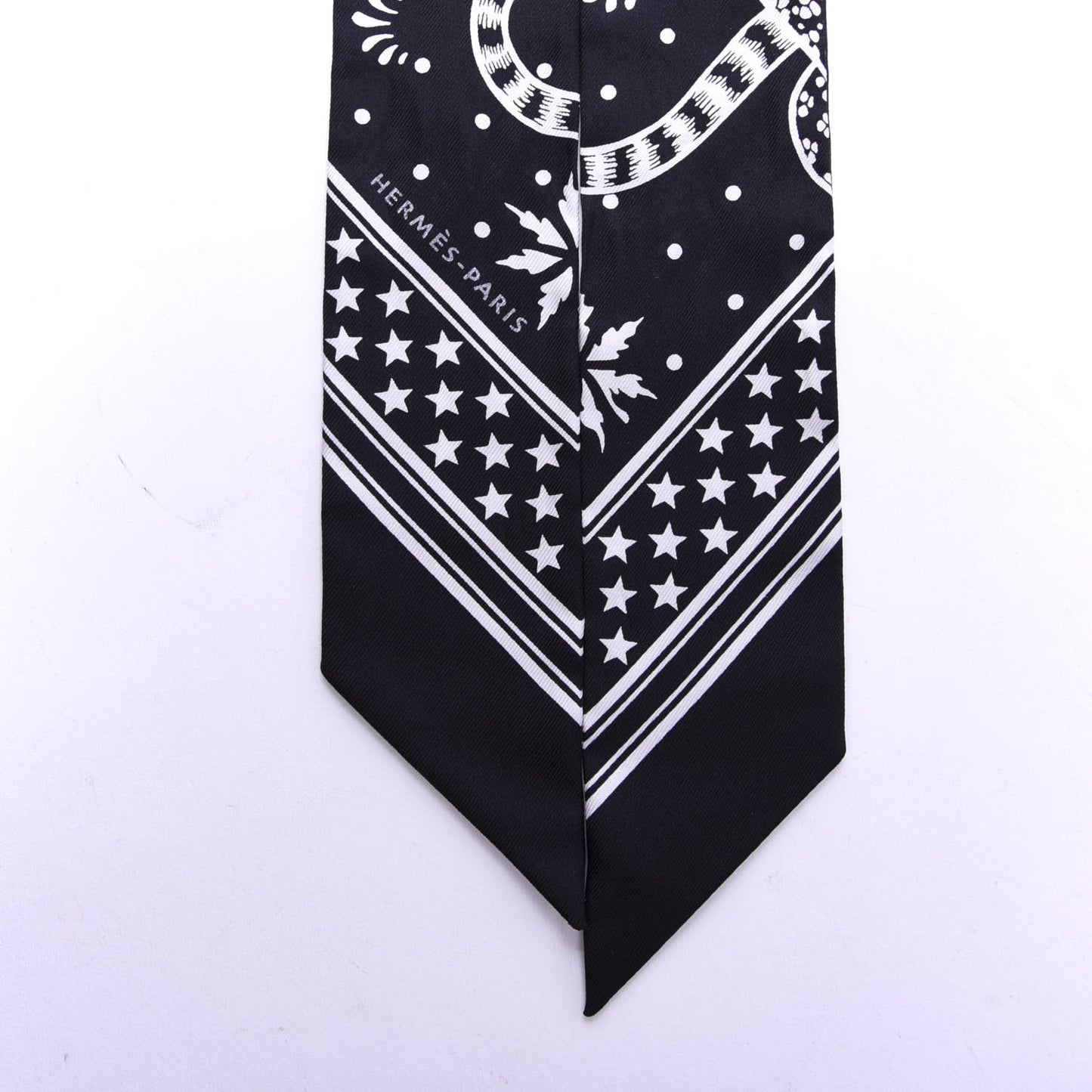 Silk Les Leopards Twilly Black White