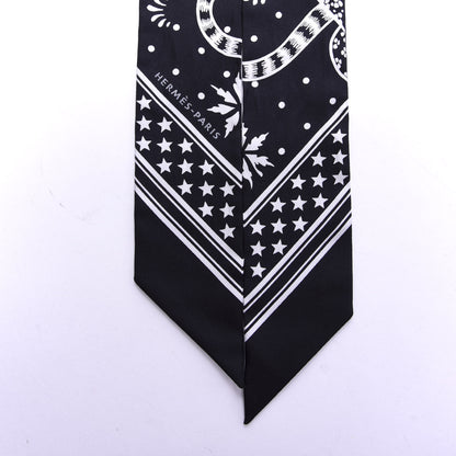Hermes Silk Les Leopards Twilly Black White 4 of 4
