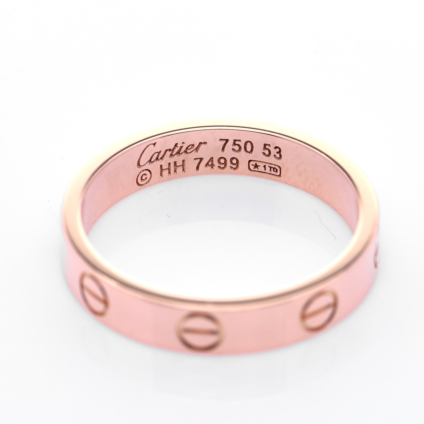 18K Pink Gold 3.5mm LOVE Wedding Band Ring 53 6.25
