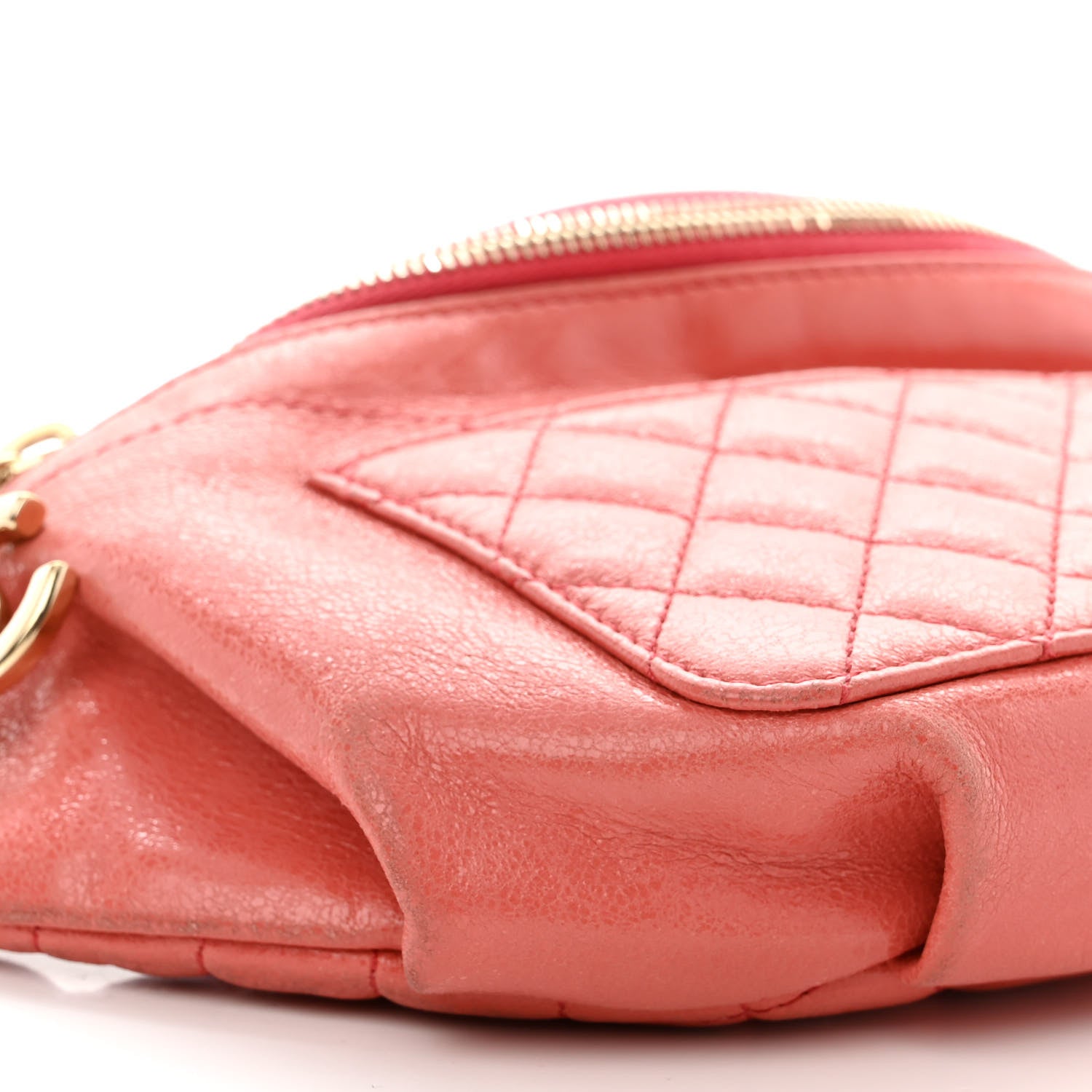 Chanel Crumpled Glazed Lambskin Quilted Waist Bag Fanny Pack Pink 10 of 11