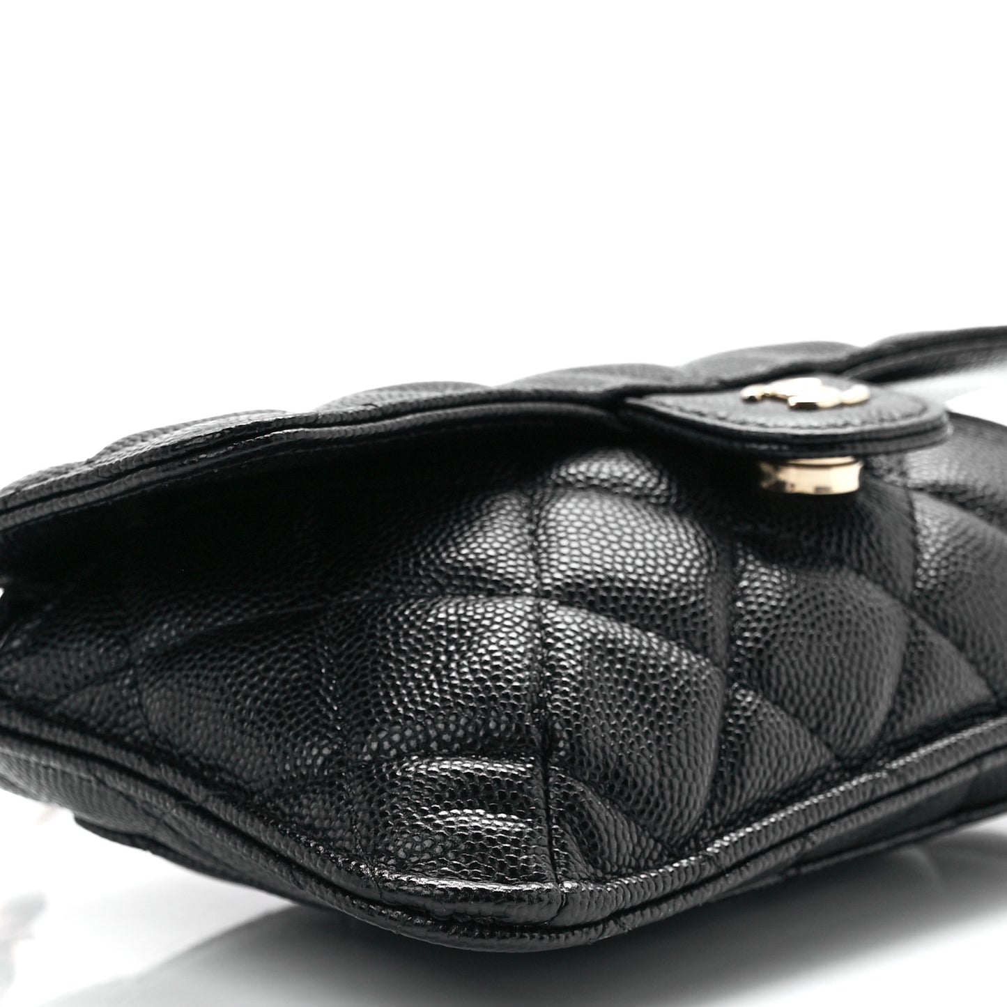 Caviar Fabric Quilted Foldable Tote With Chain Black Multicolor