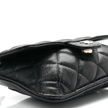 Chanel Caviar Fabric Quilted Foldable Tote With Chain Black Multicolor 18 of 19