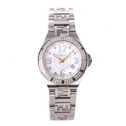 Fendi Stainless Steel Diamond Pave Bezel 28mm High Speed Quartz Watch 1 of 8