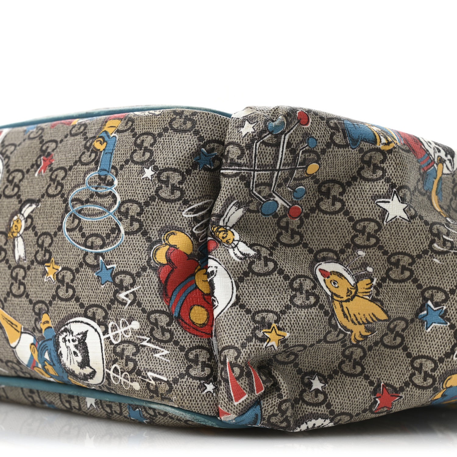 Gucci GG Supreme Monogram Space Cats Diaper Bag Turquoise 11 of 11
