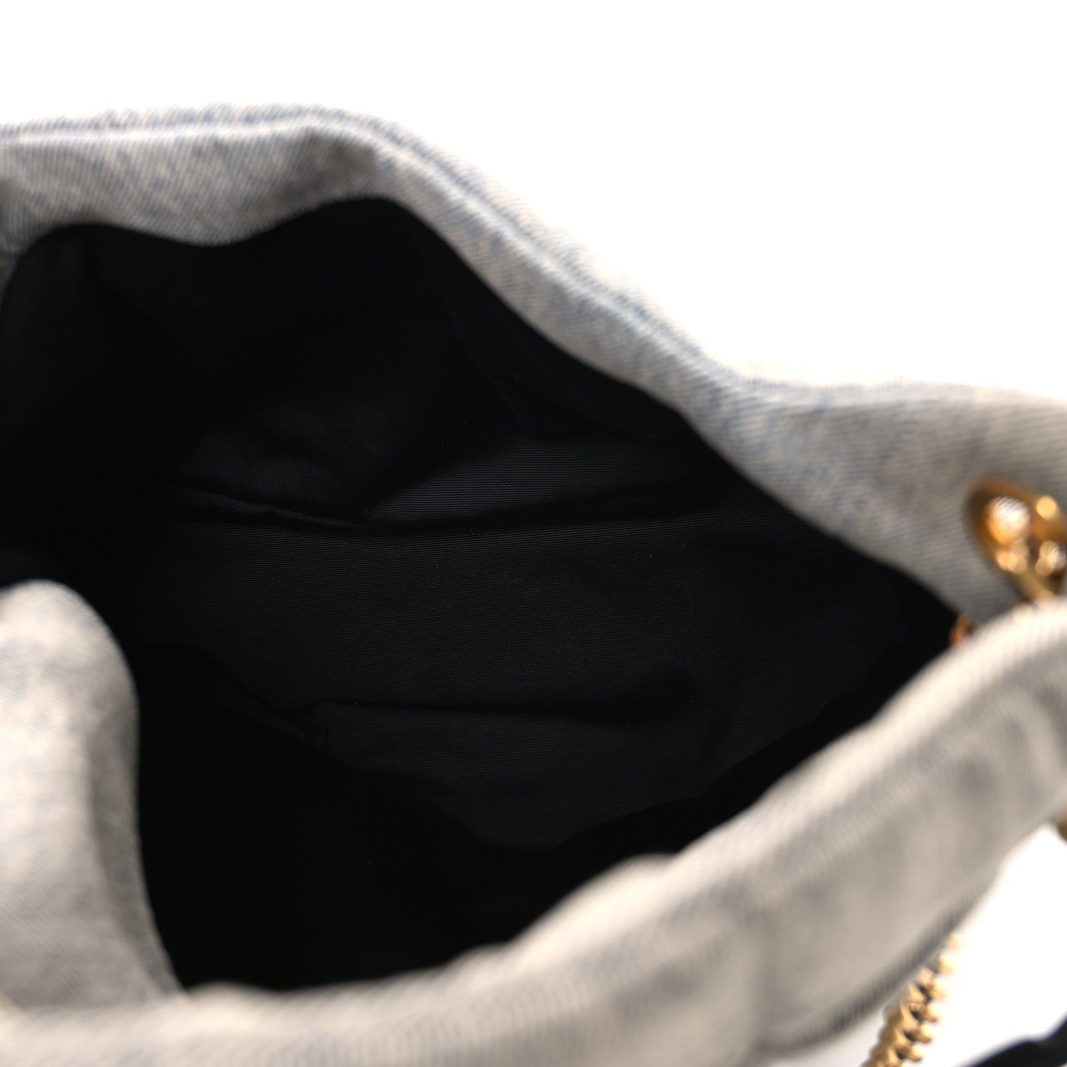Saint Laurent Denim Quilted Medium Loulou Puffer Monogram Chain Satchel Azur 5 of 10