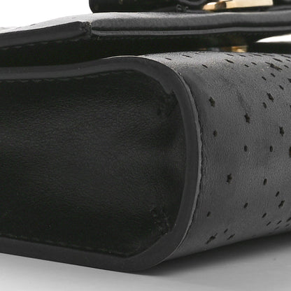 Salvatore Ferragamo Calfskin Laser Cut Mini Miss Vara Bow Chain Bag Black Gold 8 of 10