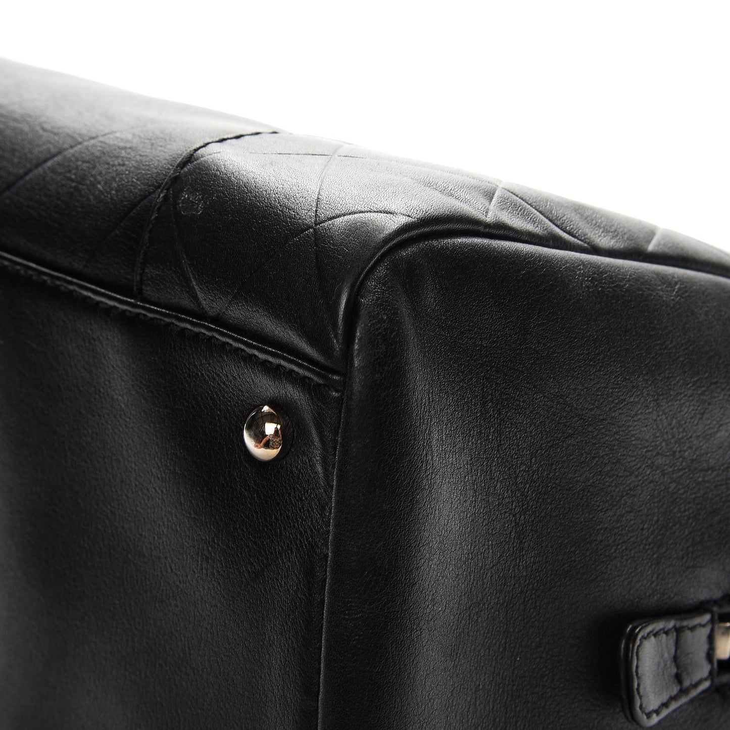 Calfskin Chevron CC All Day Long Boston Black